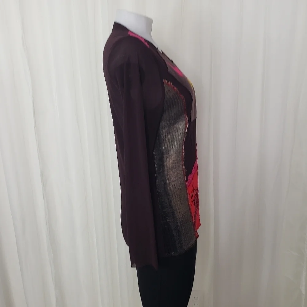Aldo Martins mixed media patchwork WOW sheer mesh top size 12 - Picture 5 of 8